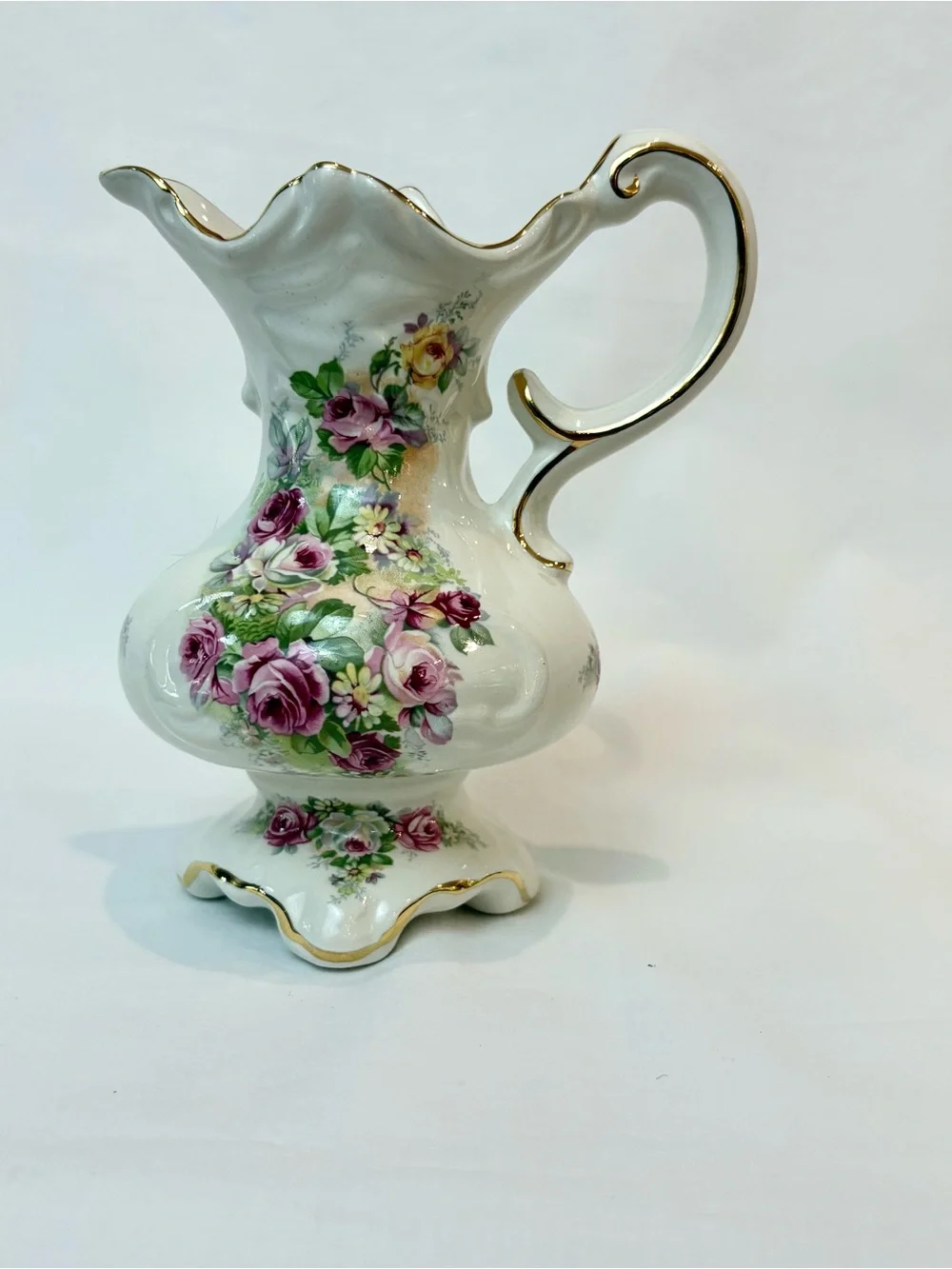 Vintage Crown Dorset Staffordshire England Floral Creamer & Sugar Bowl Set